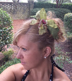 Tropical Velvet flower on Hair Comb