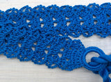 Crocheted belt in blue