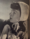 Crocheted winter bonnet
