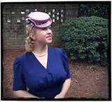 reproduction WWII era "Tip-Tilter"  hat and matching bag