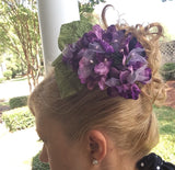 Velvet hydrangea hair comb