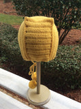 Crocheted winter bonnet