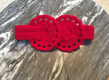 Crocheted belt in red