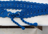 Crocheted belt in blue