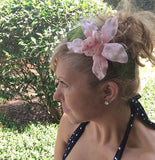 Tropical Velvet flower on Hair Comb