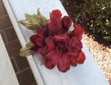 Velvet peony hair comb