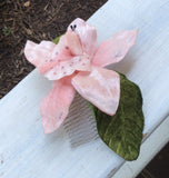 Tropical Velvet flower on Hair Comb