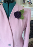 Crochet rose brooch